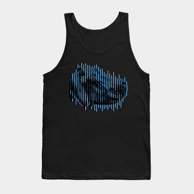 Hippo in Blue Anamorphic Pop Art Tank Top by scotch